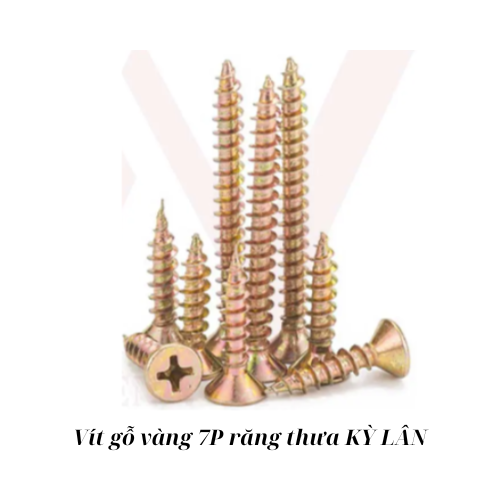 Vít gỗ vàng 7P răng thưa  KỲ LÂN 