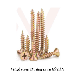 [KLVGV3RT] Vít gỗ vàng 3P răng thưa  KỲ LÂN 