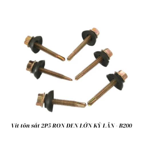 Vít tôn sắt 2P5 RON ĐEN LỚN KỲ LÂN - B200