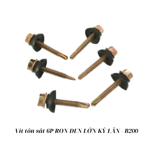 Vít tôn sắt 6P RON ĐEN LỚN KỲ LÂN - B200