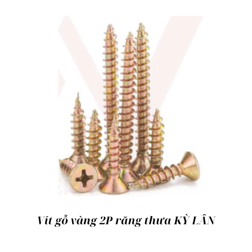 Vít gỗ vàng 2P răng thưa KỲ LÂN 